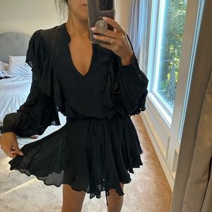 VICI flowy long sleeve blue dress